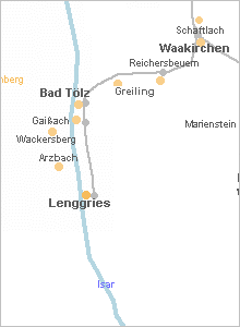 Karte vergrößern - Gaissach in Oberbayern