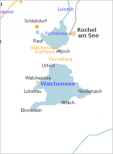 Karte vergrößern - Urfeld am Walchensee in Oberbayern