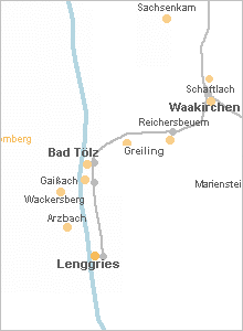 Karte vergrößern - Bad Tölz in Oberbayern