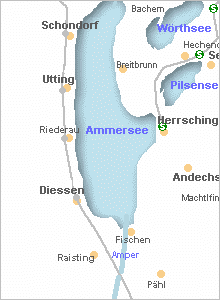 Karte vergrößern - Dießen am Ammersee in Oberbayern