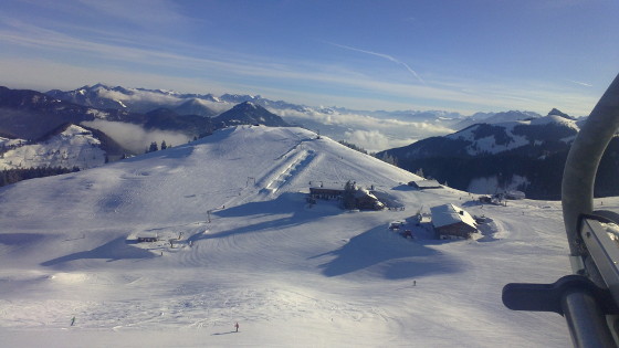 Das auf dem Gemeindegebiet Bayrischzell liegende Skigebiet Sudelfeld