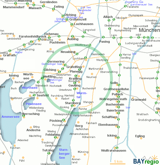 Straßenkarte / Luftbild aufrufen (Google Maps) Pentenried und Umgebung