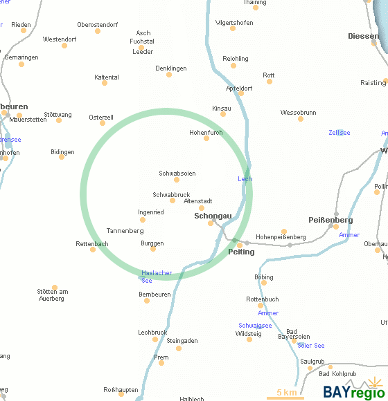 Straßenkarte / Luftbild aufrufen (Google Maps) Schwabbruck und Umgebung